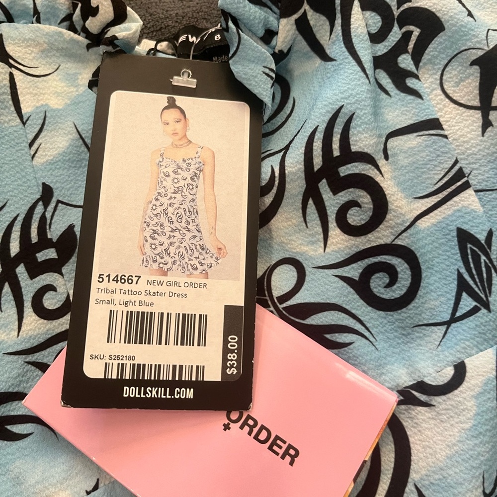 Dolls Kill Black and Blue One Shoulder Sundress